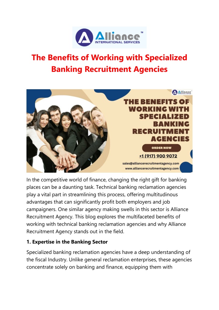 the benefits of working with specialized banking n.w