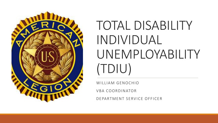Total Disability Individual Unemployability (TDIU) for Veterans