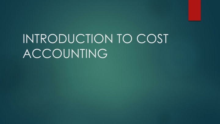 Cost Accounting Fundamentals