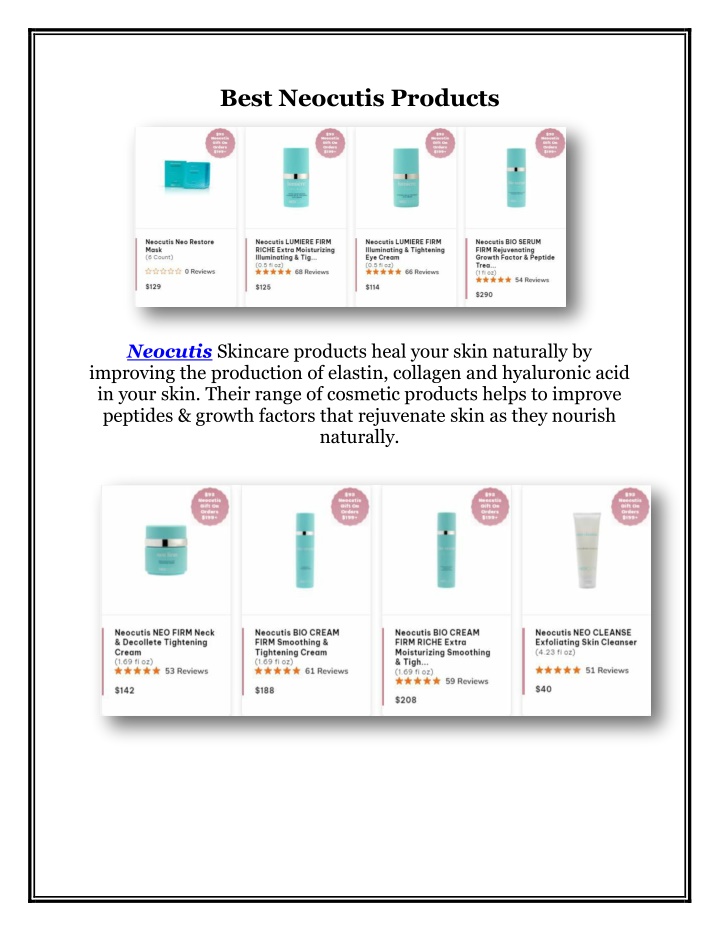 best neocutis products n.w