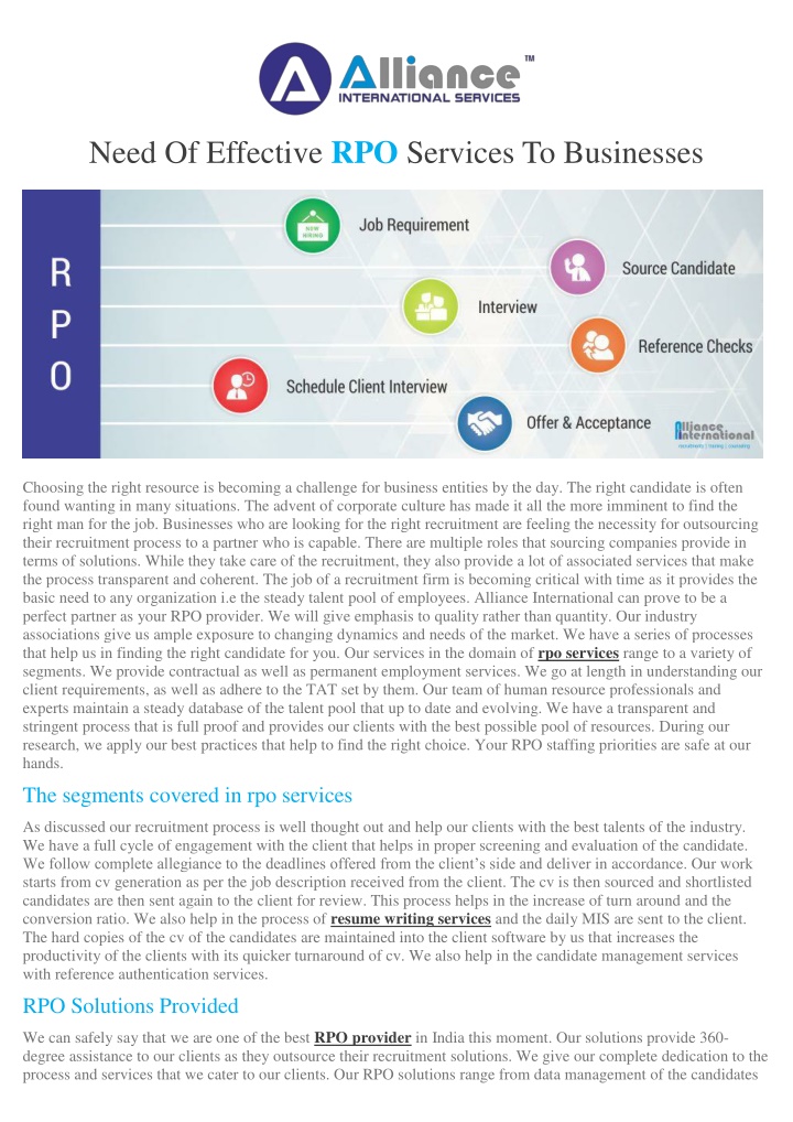 need of effective rpo services to businesses n.w