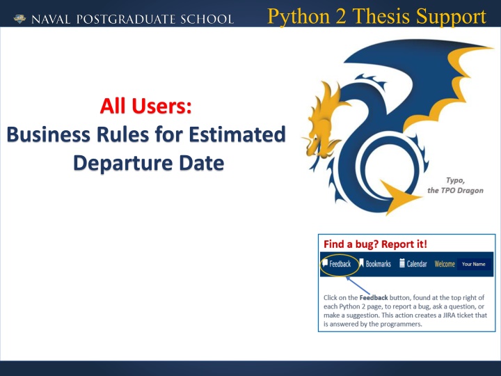 Python 2 Thesis Support: Business Rules for Estimated Departure Date