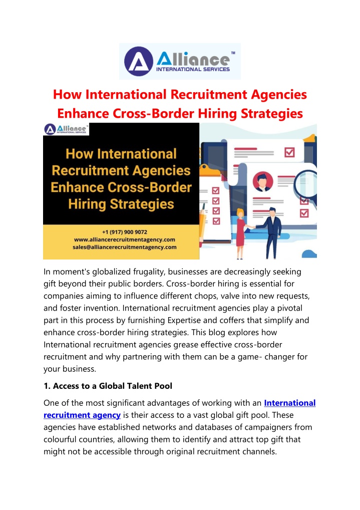 how international recruitment agencies enhance n.w