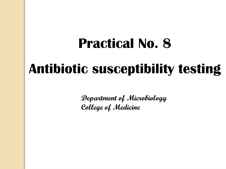 Antibiotic Susceptibility Testing