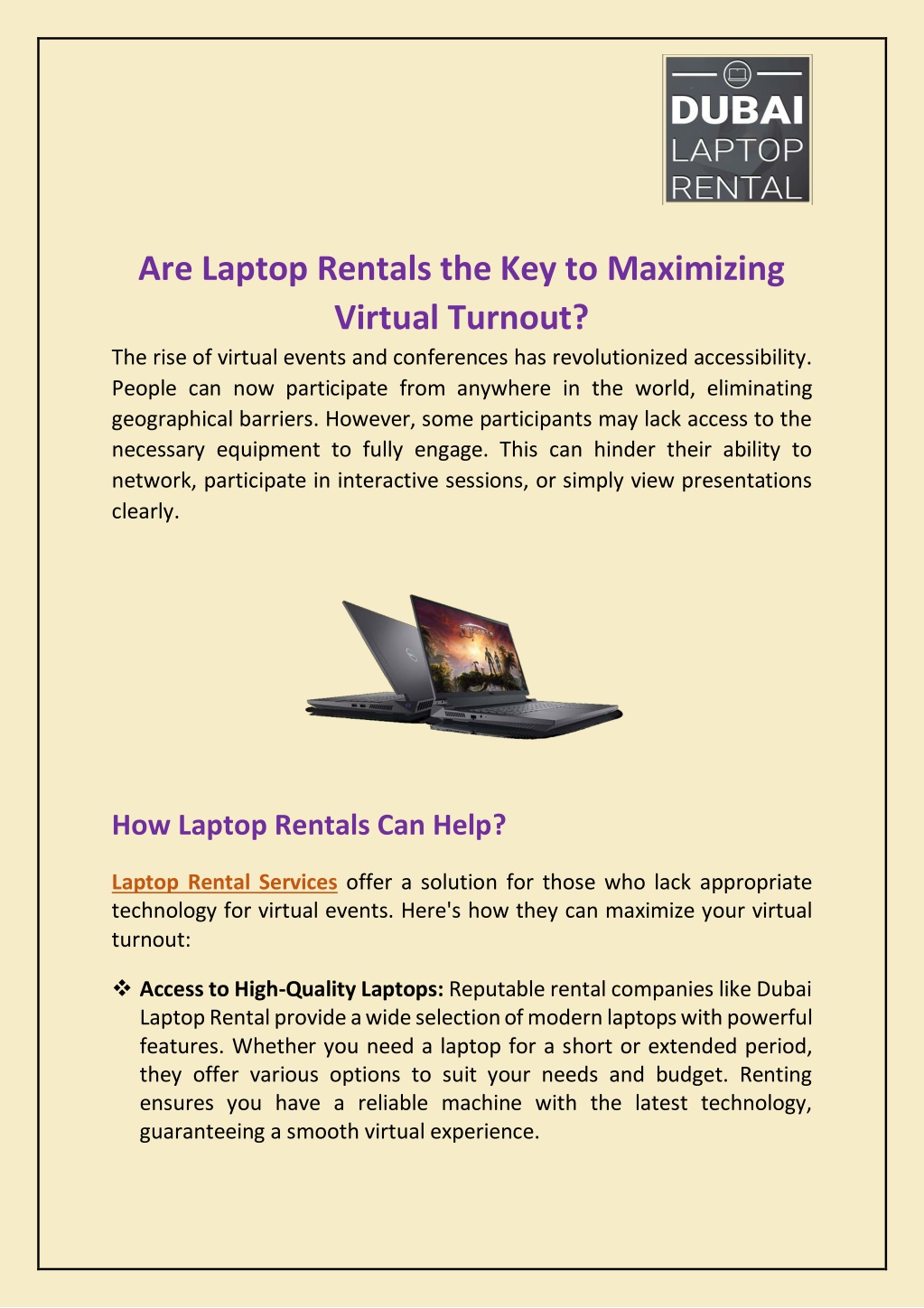 are laptop rentals the key to maximizing virtual l.w