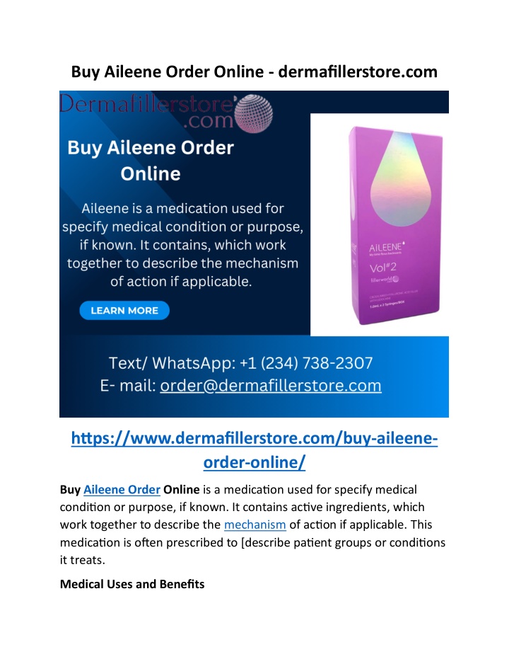 buy aileene order online dermafillerstore com n.w