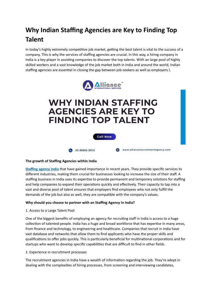 why indian staffing agencies are key to finding n.w