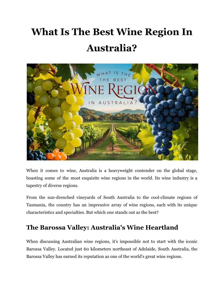 what is the best wine region in n.w