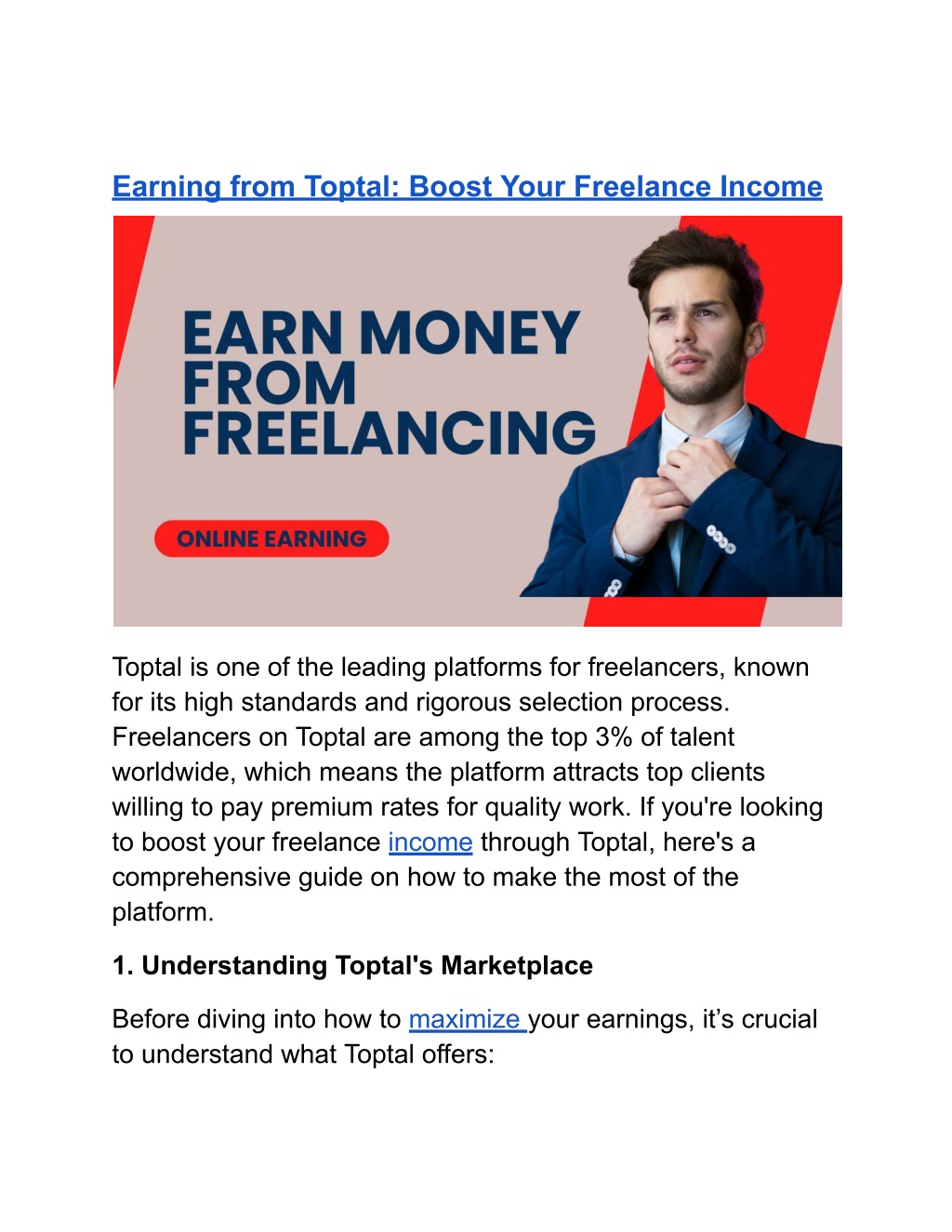 earning from toptal boost your freelance income l.w