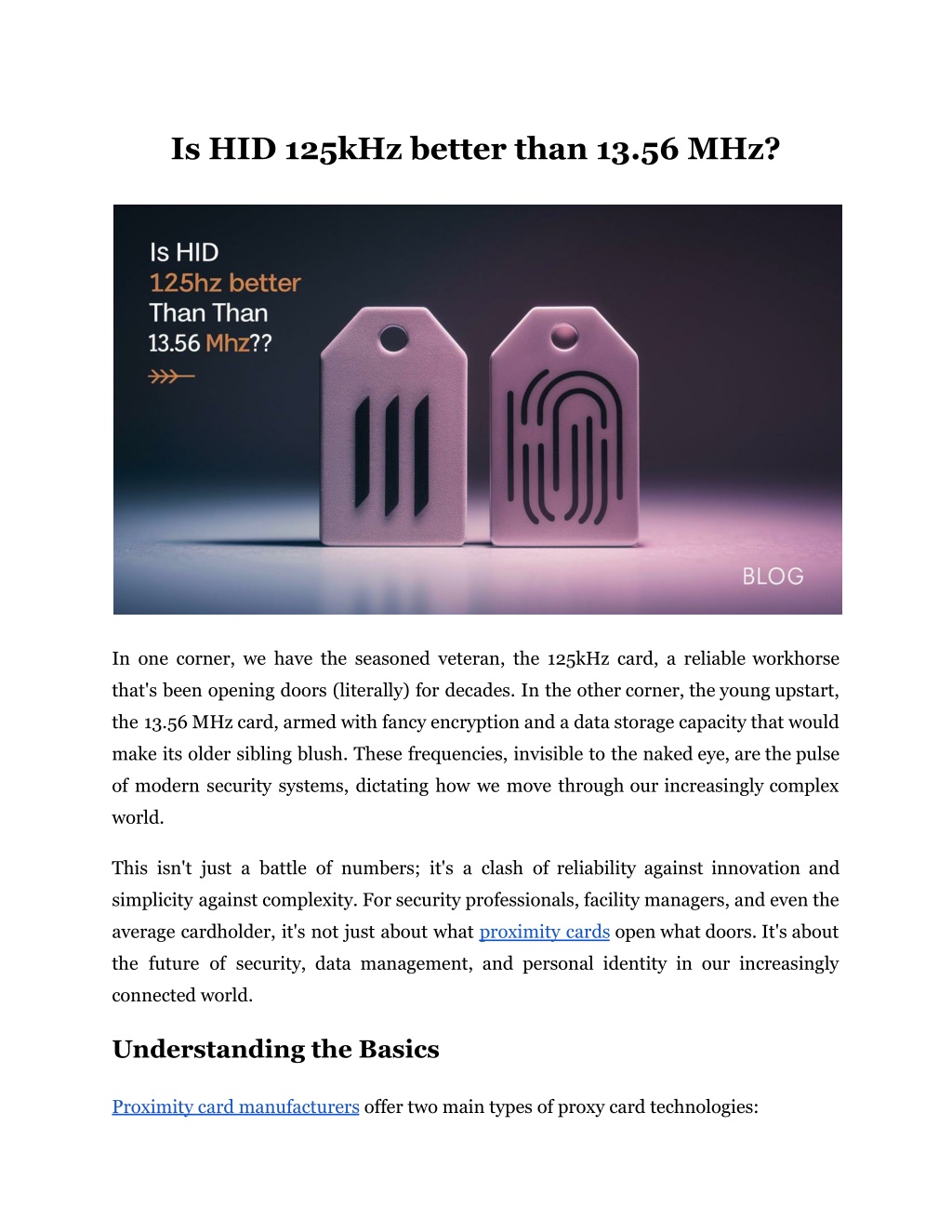 is hid 125khz better than 13 56 mhz l.w