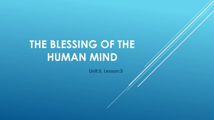 The Blessing of the Human Mind in Islam