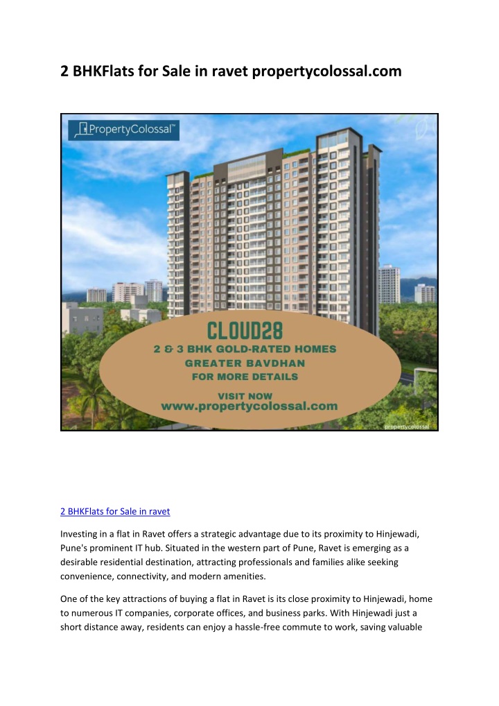 2 bhkflats for sale in ravet propertycolossal com n.w