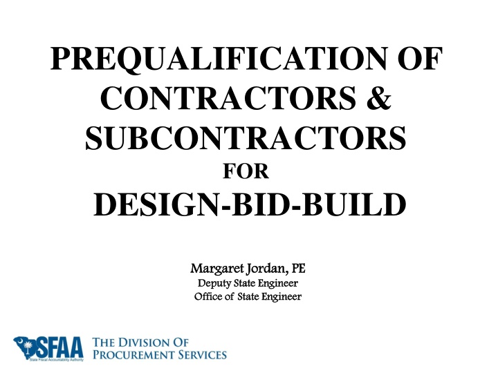 Prequalification of Contractors and Subcontractors for Design-Bid-Build Projects