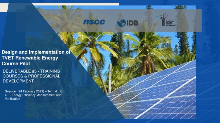 Energy Efficiency Training Courses and Monitoring Tools
