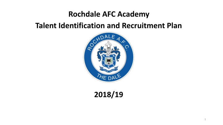 Rochdale AFC Academy Talent Recruitment Plan 2018/19