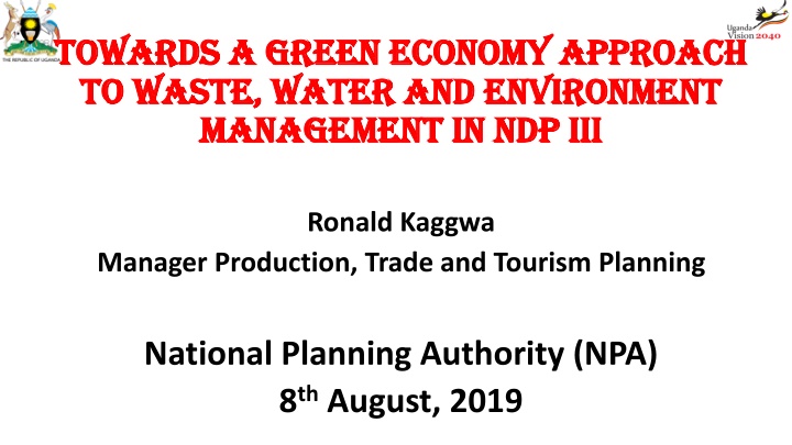 Green Economy Approach to Waste, Water, and Environment Management in NDP III
