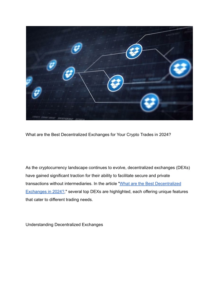 what are the best decentralized exchanges n.w