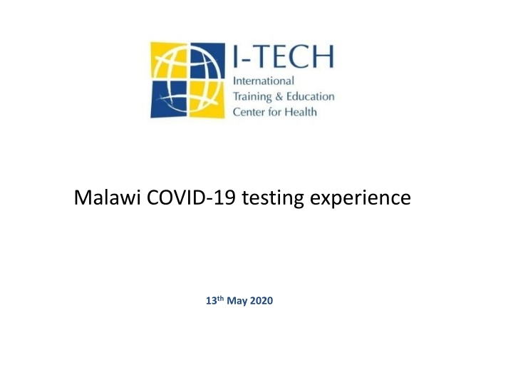 Malawi's COVID-19 Testing Capacity and Scale-Up Plan