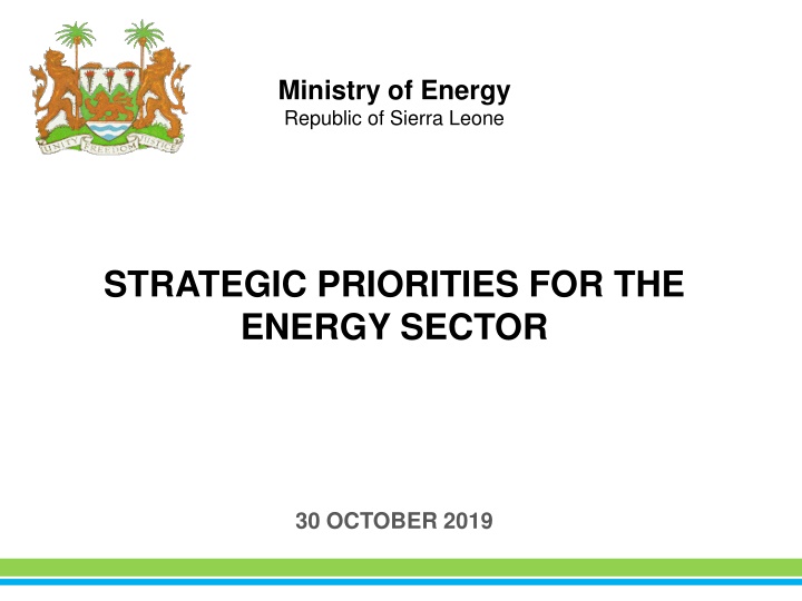 Strategic Priorities for Sustainable Electricity Generation in Sierra Leone