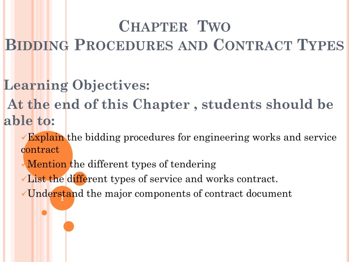 Bidding Procedures and Contract Types in Engineering Works