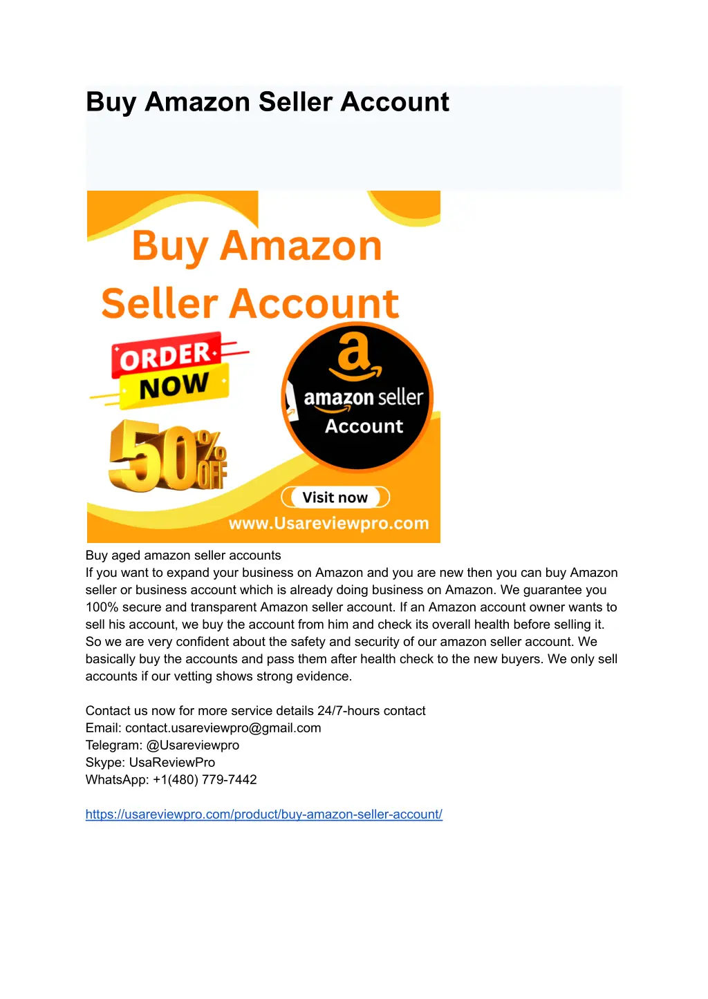 buy amazon seller account n.