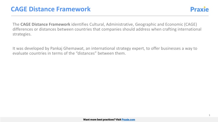 The CAGE Distance Framework for International Business