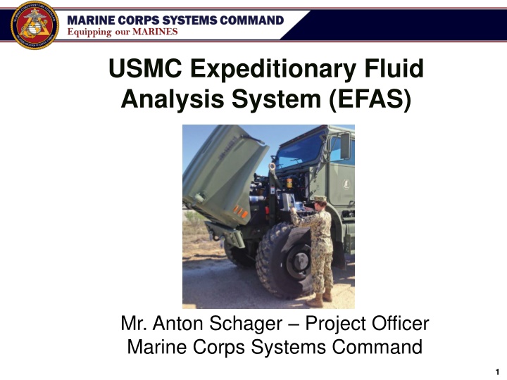 Marine Corps Expeditionary Fluid Analysis System (EFAS) Overview