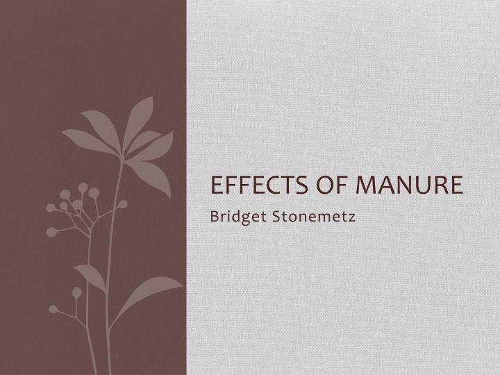 The Impact and Management of Manure in Agriculture