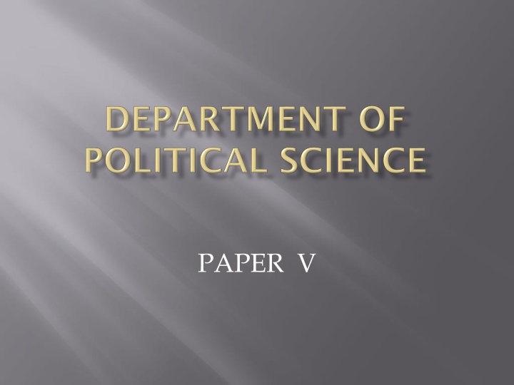 Greek Political Thought: An Overview