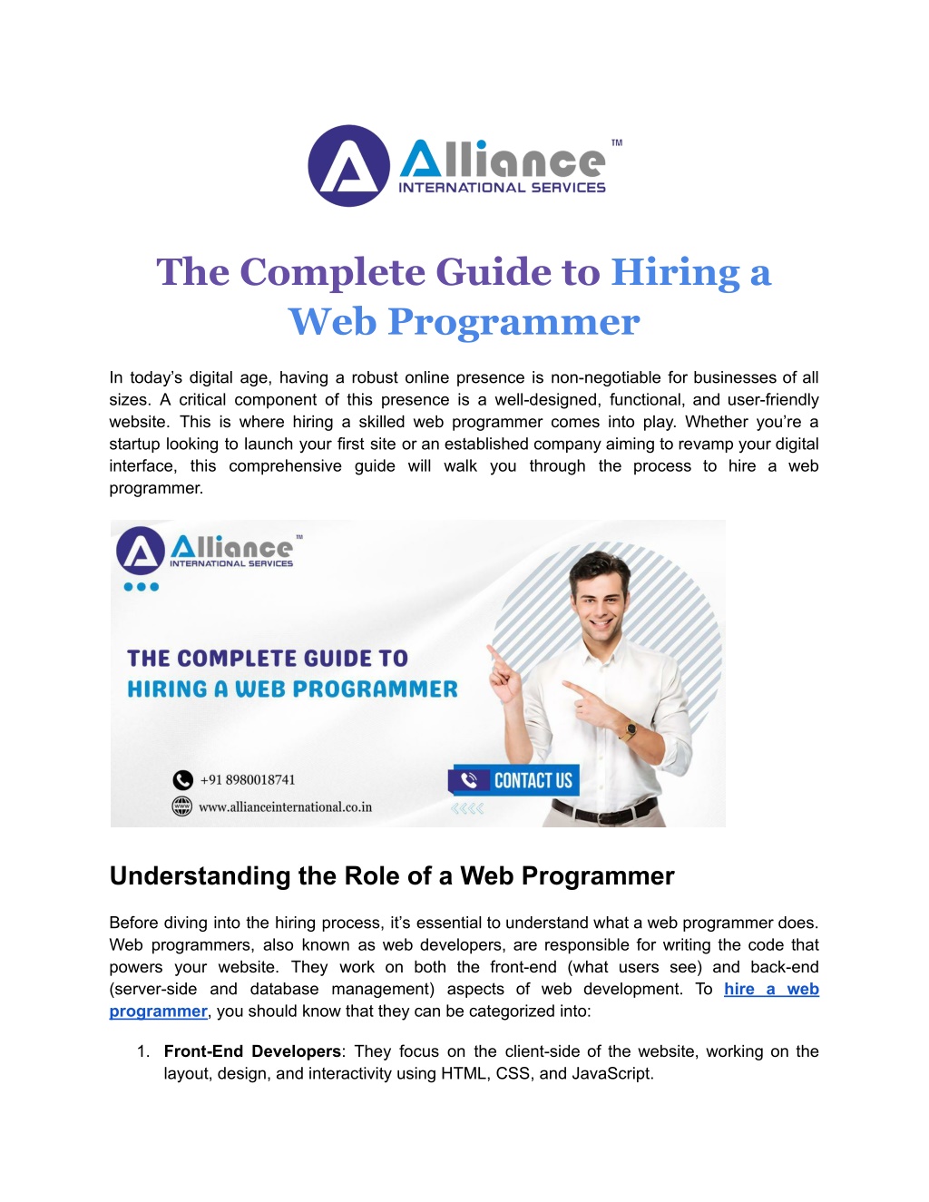 the complete guide to hiring a web programmer l.w