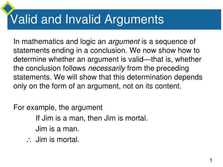 Valid and Invalid Arguments in Mathematics and Logic