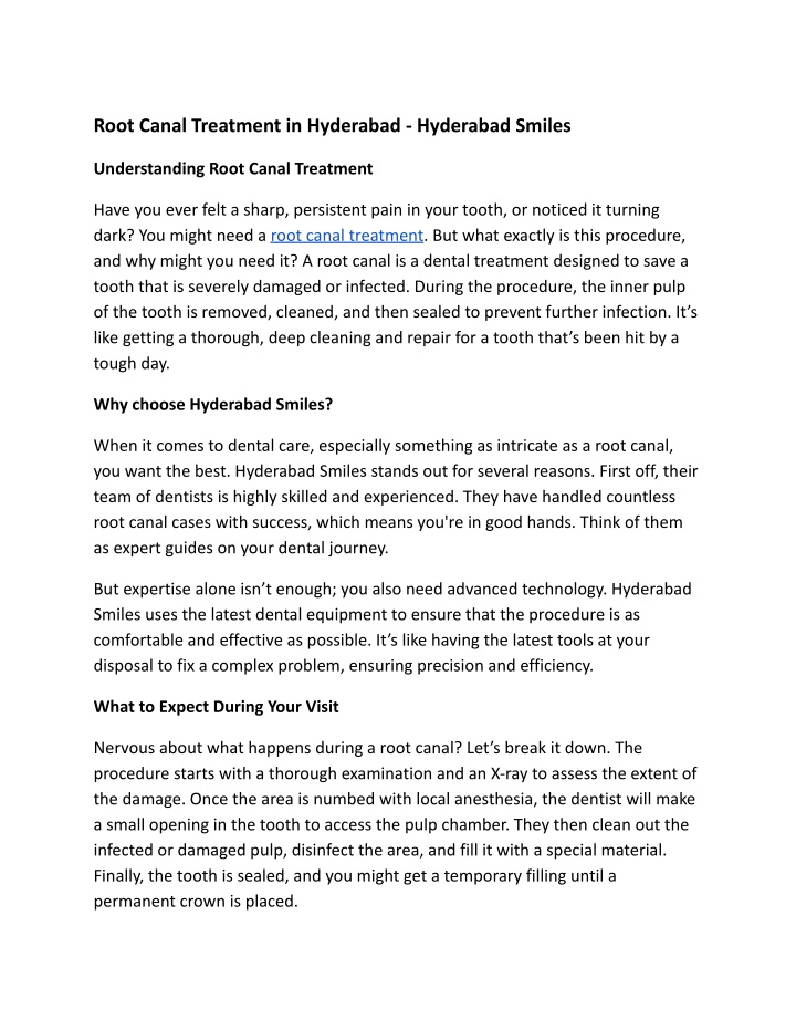 root canal treatment in hyderabad hyderabad smiles n.w