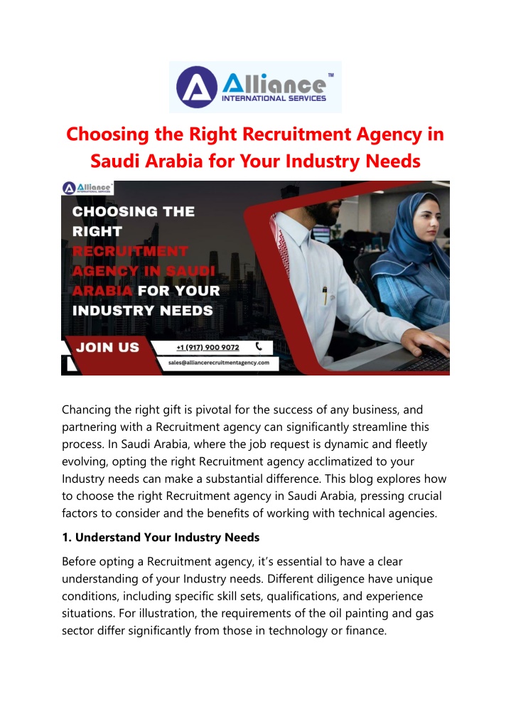 choosing the right recruitment agency in saudi n.w