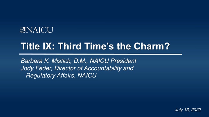 Title IX: Third Time's the Charm?