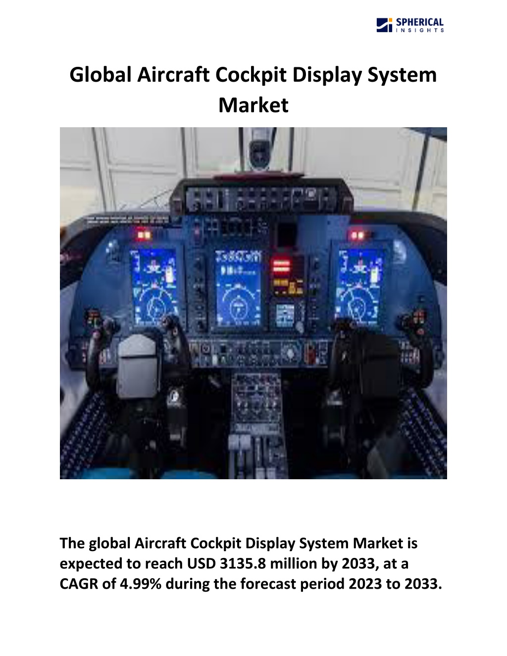 global aircraft cockpit display system market l.w