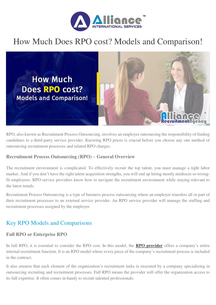 how much does rpo cost models and comparison n.w