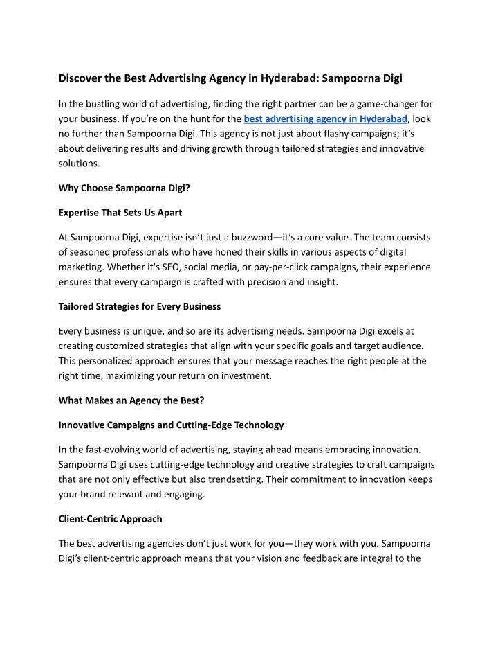 discover the best advertising agency in hyderabad n.w