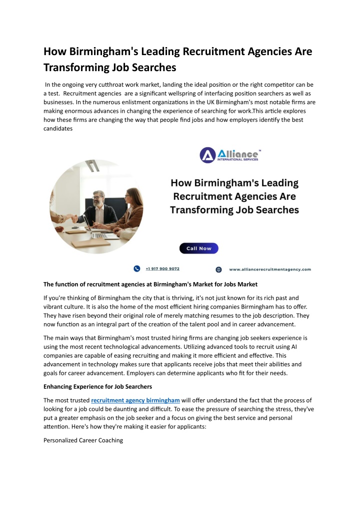 how birmingham s leading recruitment agencies n.w
