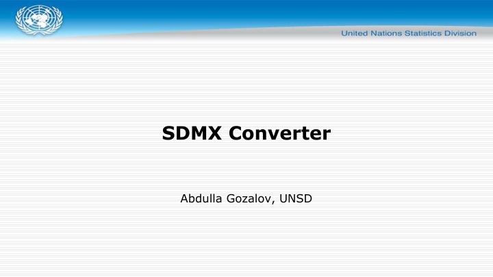 SDMX Converter: A Tool for Data Transformation