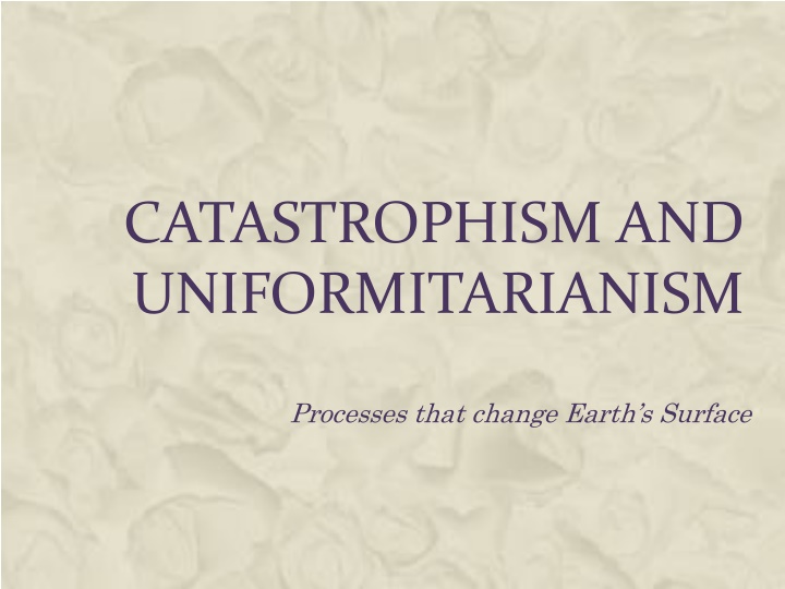 Earth's Surface Evolution: Catastrophism vs. Uniformitarianism