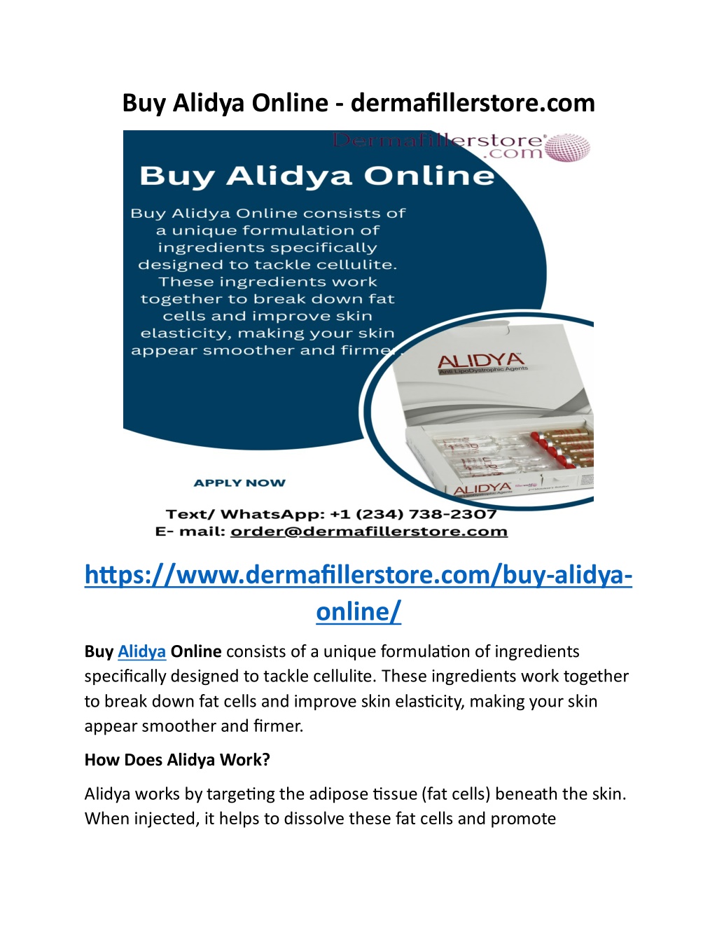 buy alidya online dermafillerstore com l.w