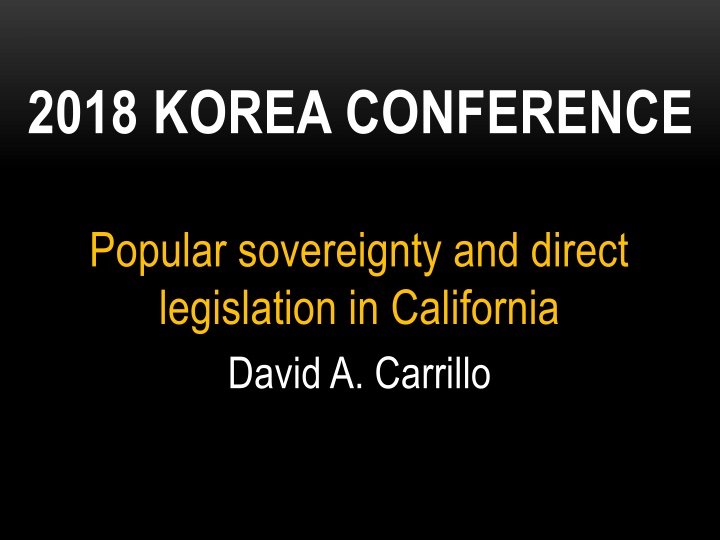 Popular Sovereignty and Direct Legislation in California
