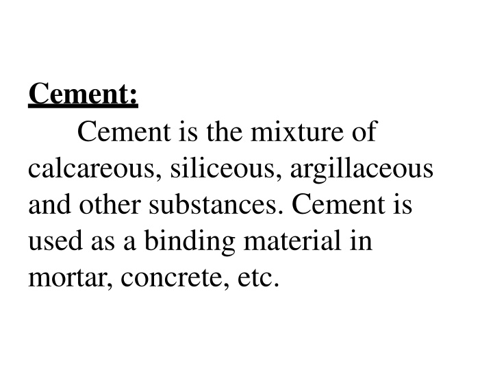 Overview of Cement: Types, Composition, and Functions