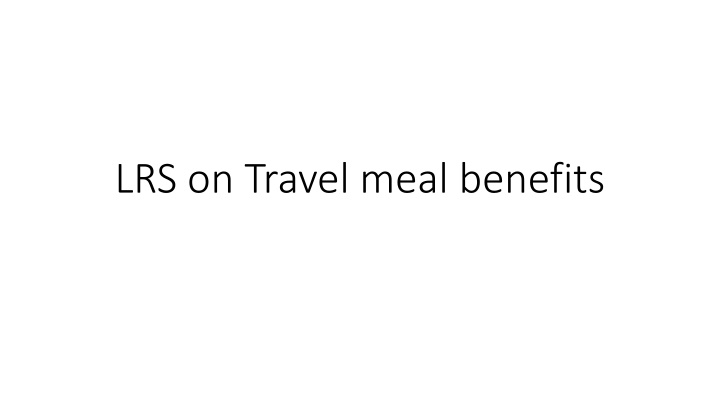 Meal Benefits While Traveling Abroad