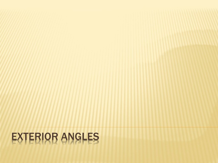 Exterior Angles in Polygons