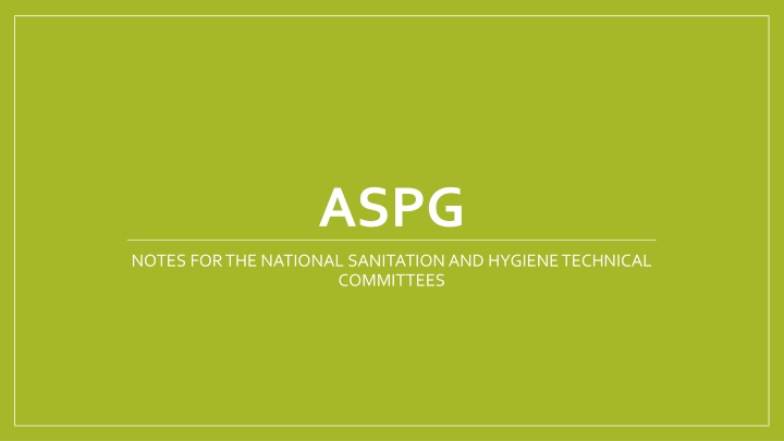 Options for Policy Development Committees in Sanitation and Hygiene
