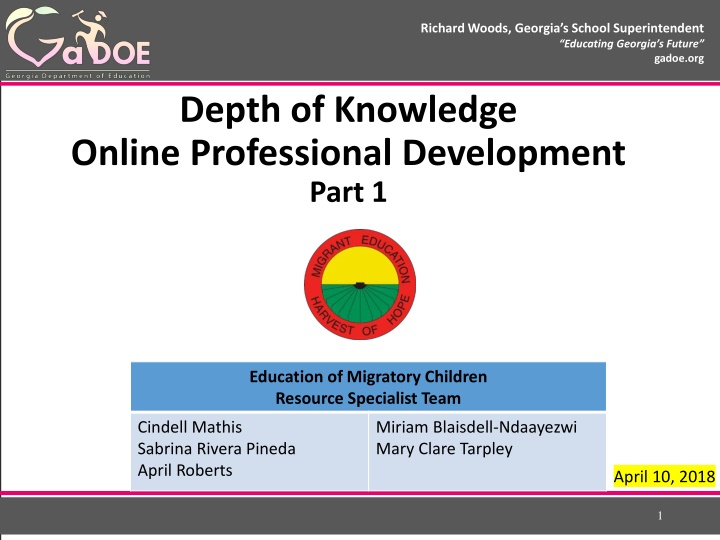 Depth of Knowledge in Education