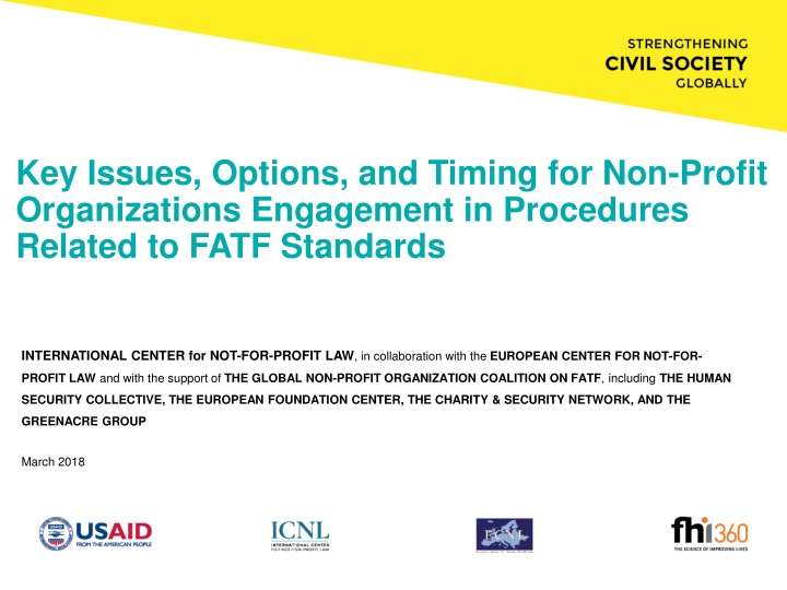 Key Issues and Strategies for Non-Profit Engagement with FATF Standards