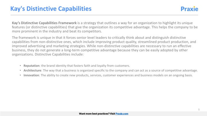 Enhancing Competitive Advantage Through Distinctive Capabilities Framework