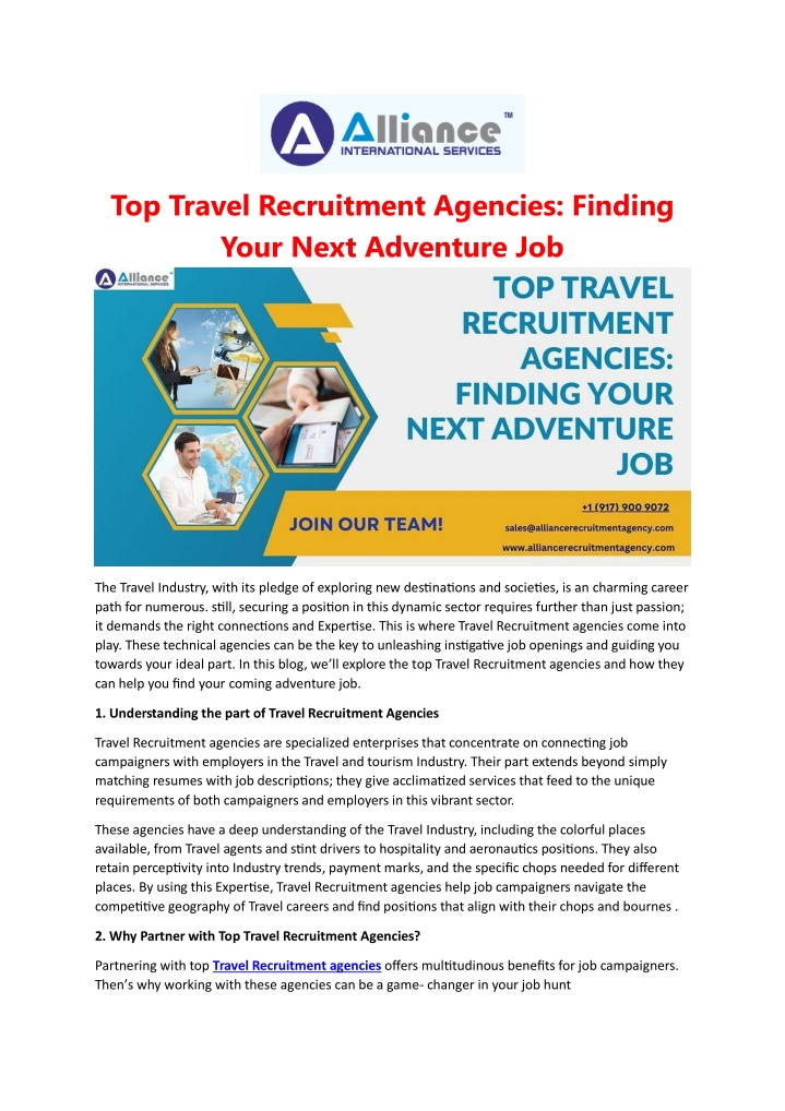 top travel recruitment agencies finding your next n.w